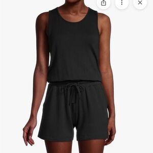 Splendid Black Terry Tank Romper